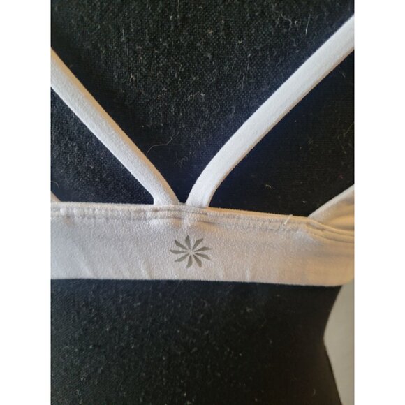 Athleta  White Strappy Sport Bra Size M Workout Gym Yoga Active Wear Outer Wear - Picture 6 of 10